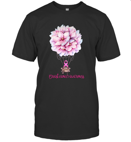 Flowers Hot Air Balloon Breast Cancer Awareness T-Shirt - Giftstshirt