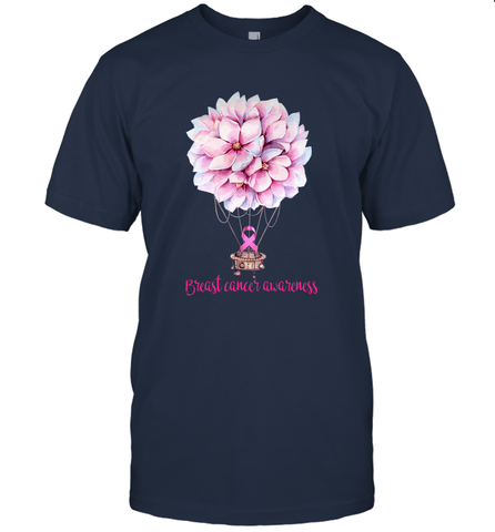 Flowers Hot Air Balloon Breast Cancer Awareness T-Shirt - Giftstshirt