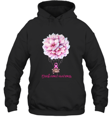 Flowers Hot Air Balloon Breast Cancer Awareness Hoodies - Giftstshirt