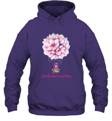 Flowers Hot Air Balloon Breast Cancer Awareness Hoodies - Giftstshirt